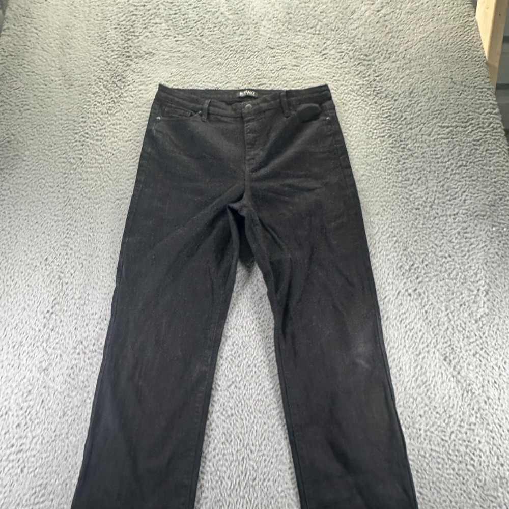 Buffalo David Bitton Alyssa Jean Women 12 Black Denim Straight High Rise Stretch